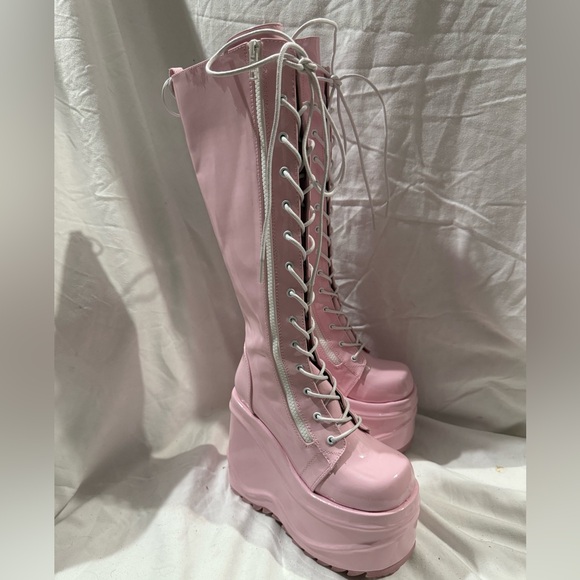Demonia Wave 200 Platform Knee High Boots